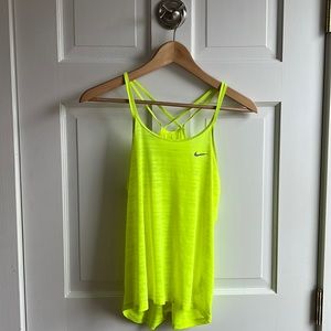Nike dri fit neon yellow tank
